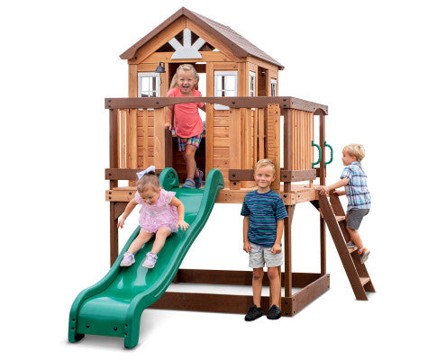 Backyard Discovery Echo Heights Cubby House with Slide