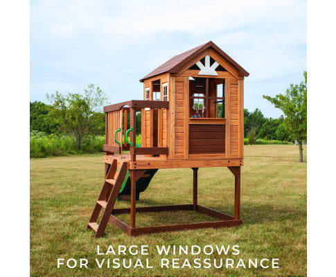 Backyard Discovery Echo Heights Cubby House with Slide