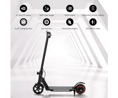 Electric Scooter 130W 16KM/H LED Light Folding Portable Riding Commuter