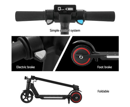 Electric Scooter 130W 16KM/H LED Light Folding Portable Riding Commuter