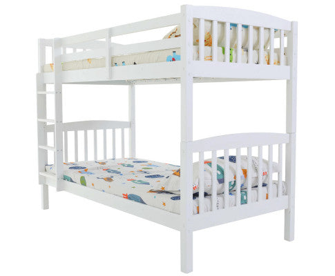 Kingston Slumber Wooden Kids Bunk Bed Frame, with Modular Design that can convert to 2 Single