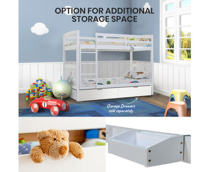 Kingston Slumber Wooden Kids Bunk Bed Frame, with Modular Design that can convert to 2 Single