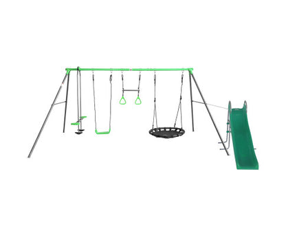 Lifespan Kids Lynx 4 Station Swing Set with Slippery Slide