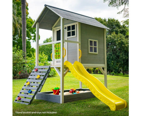 Rovo Kids Wooden Tower Cubby with Slide