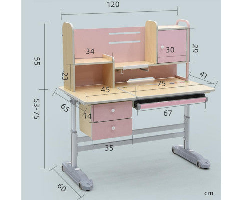 Height Adjustable Children Ergonomic Study Desk 120cm